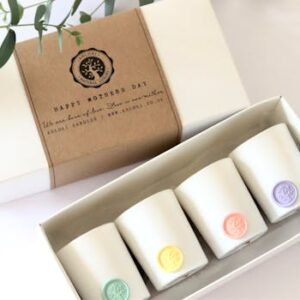 Stylish candle set in an elegant gift box, perfect for Mother's Day gifting.